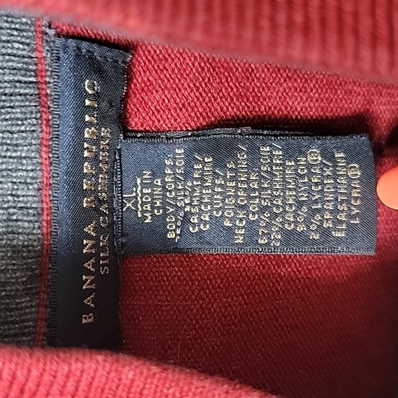 Banana Republic Silk Cashmere 1/2 Zip Sweater Size XL - Picture 3 of 6